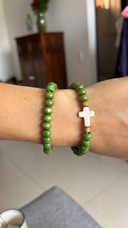 Handmade Wooden Rosary - Colombian Elastic Rosary Bracelet