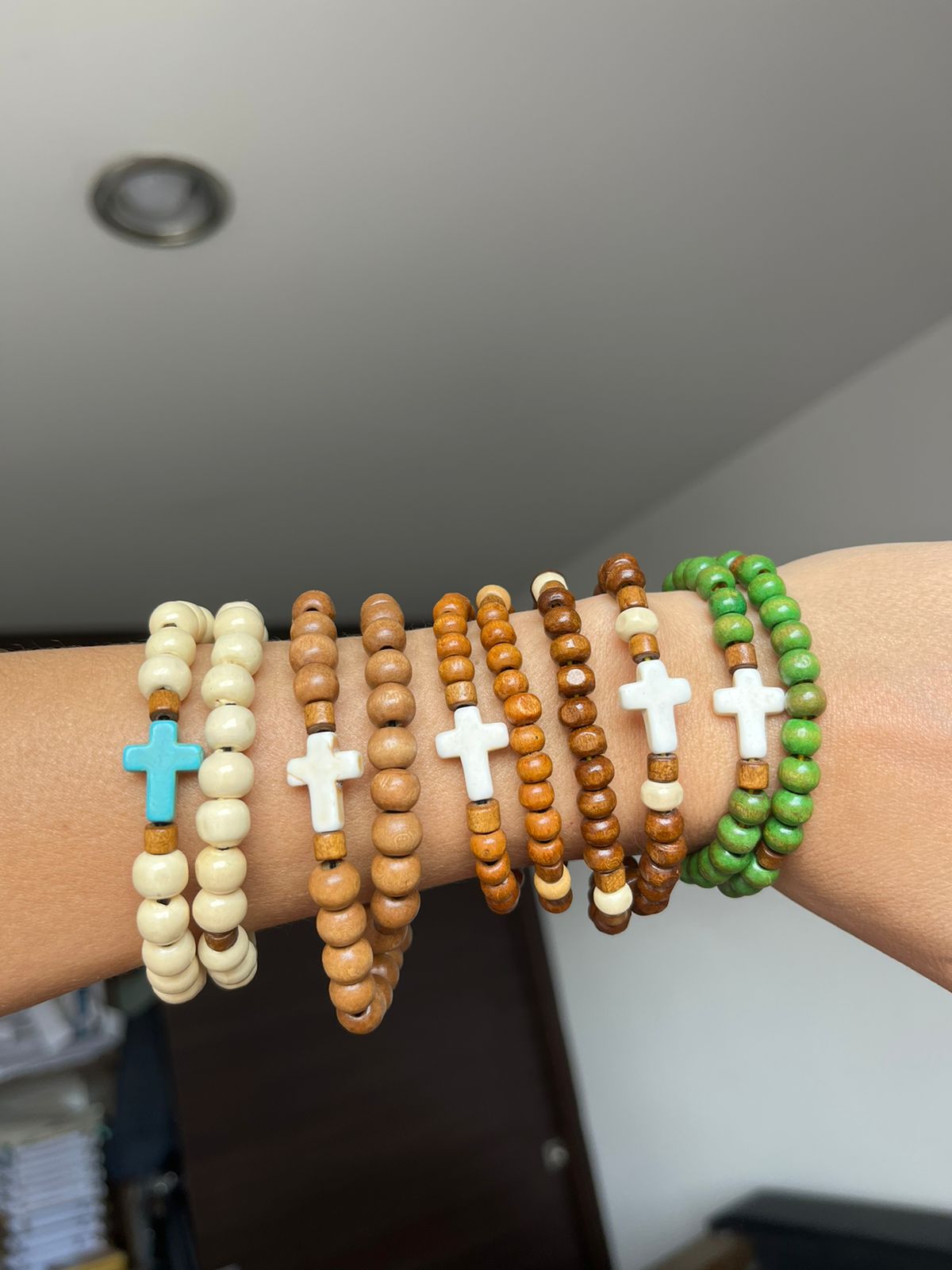 Handmade Wooden Rosary - Colombian Elastic Rosary Bracelet