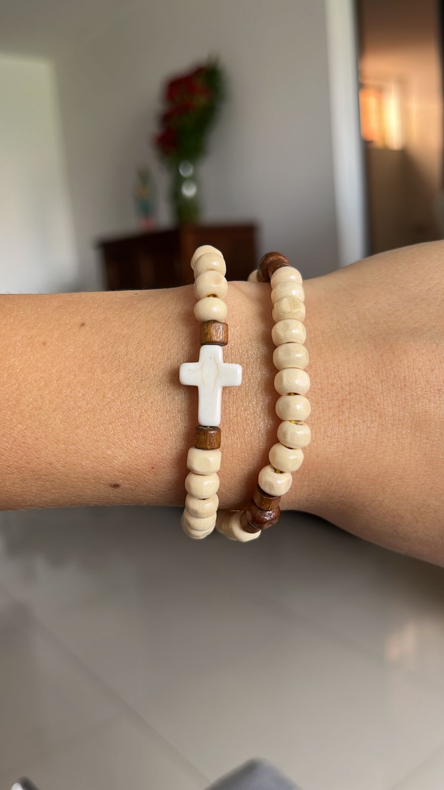 Handmade Wooden Rosary - Colombian Elastic Rosary Bracelet