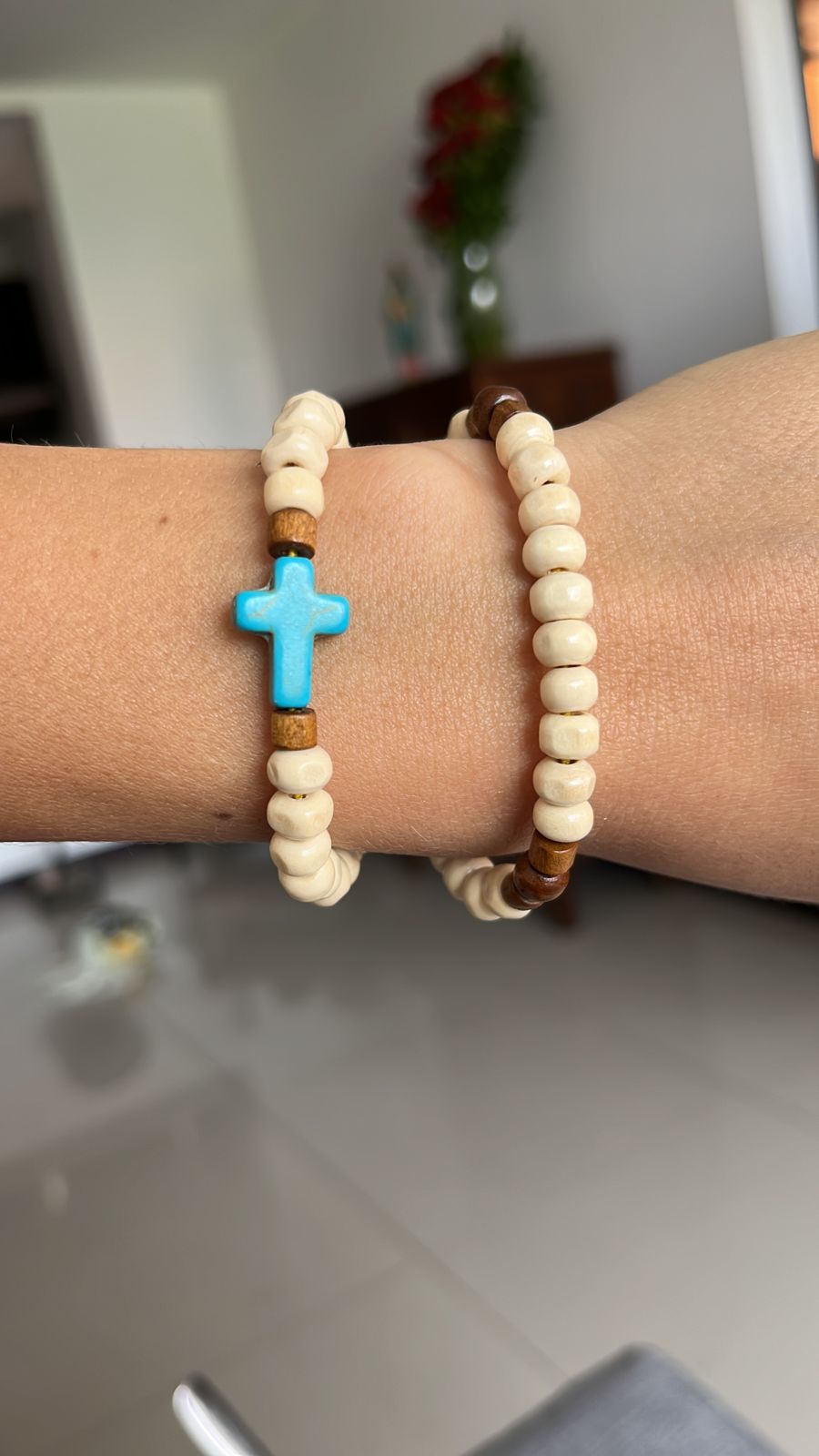 Handmade Wooden Rosary - Colombian Elastic Rosary Bracelet