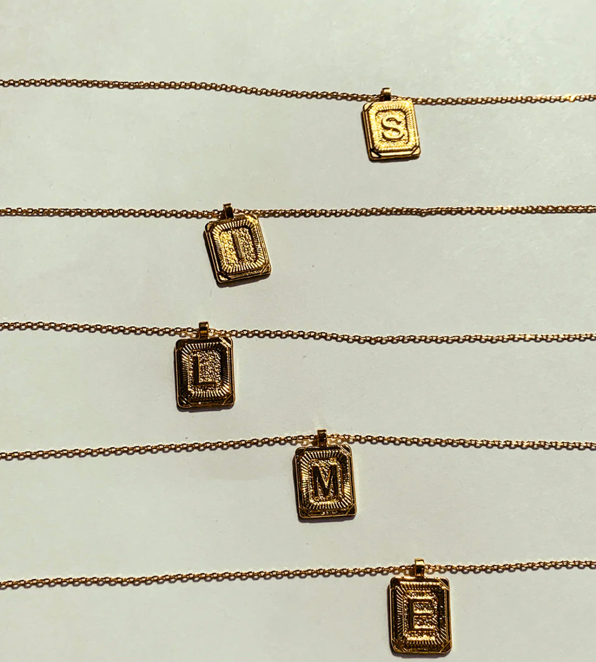 Gold Plated Letter Pendant Hand-Woven Necklace, Hand-Crafted Gold Necklace