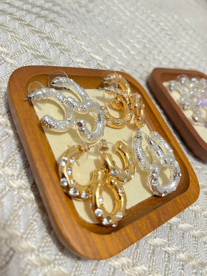 Handmade Earcuff and Hoop Earrings Set, Hand-Crafted Colombian Jewelry